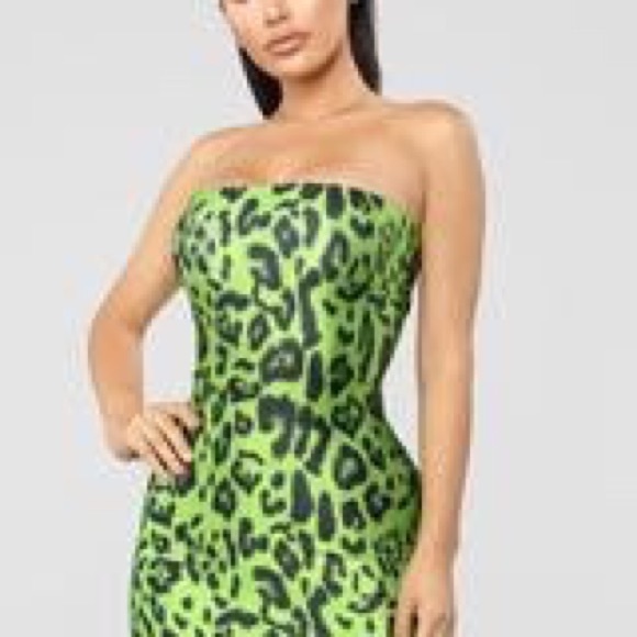 green cheetah print dress